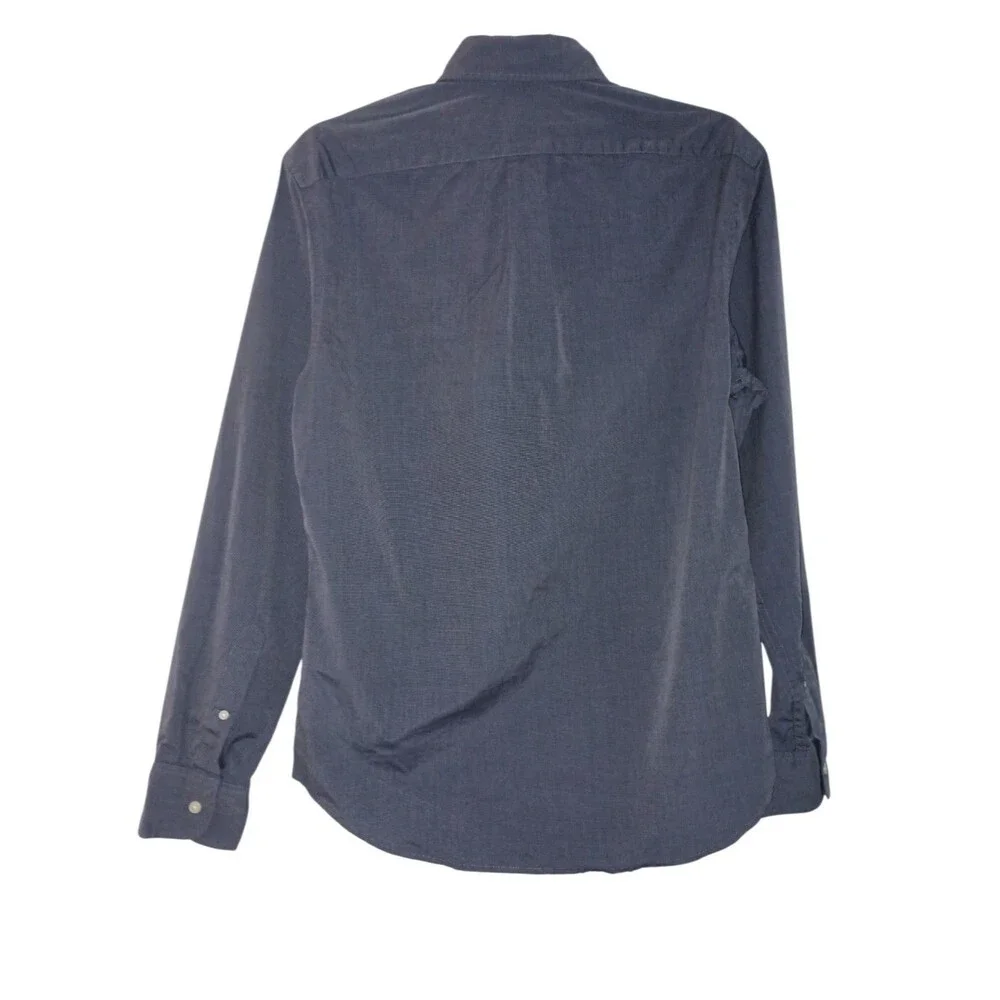 J Crew Mens Slim Shirt Small Blue Button Up Long Sleeve Woven 100% Cotton BJ744